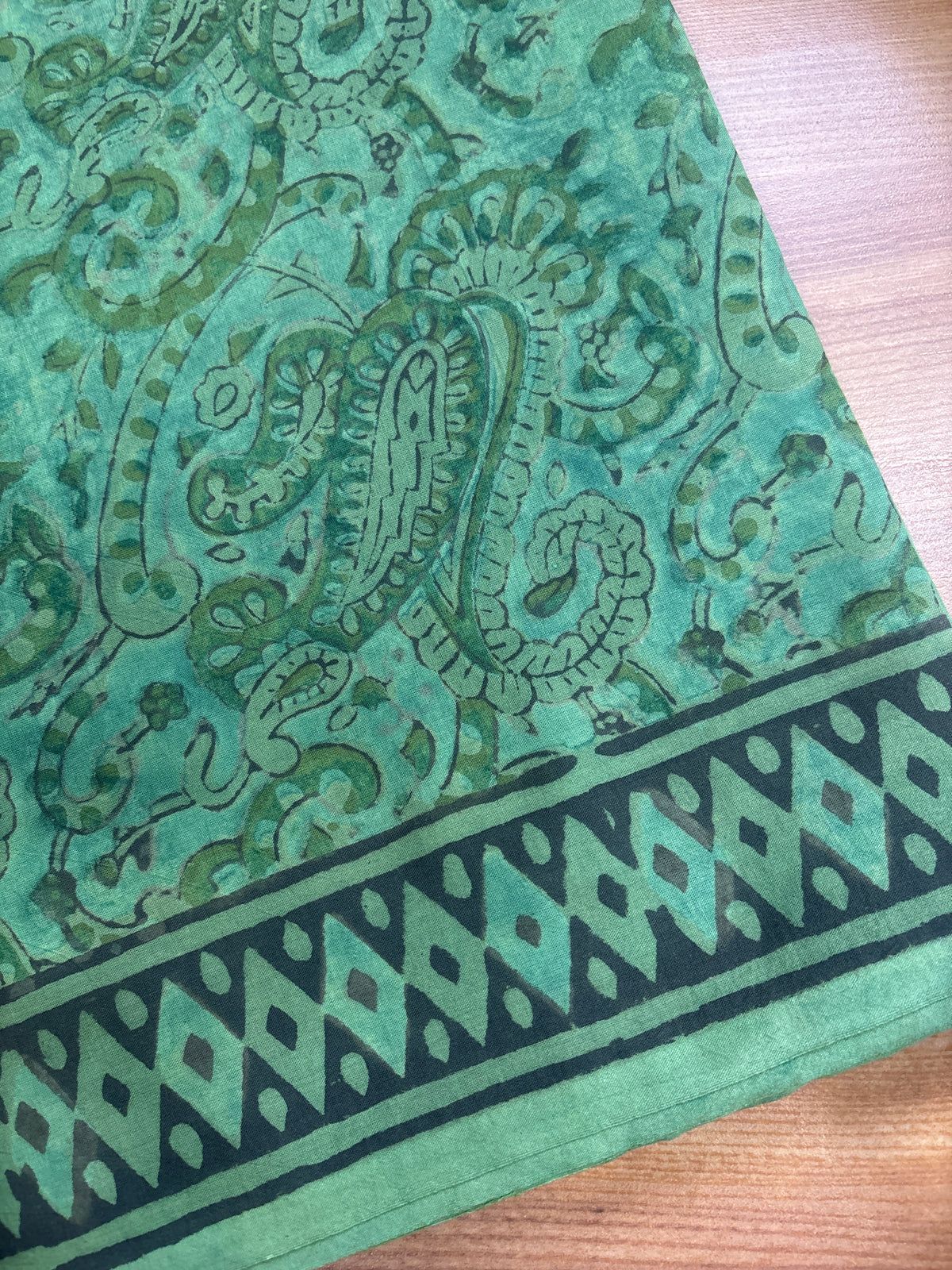 Natural dyed block printed Mul Saree DWS24