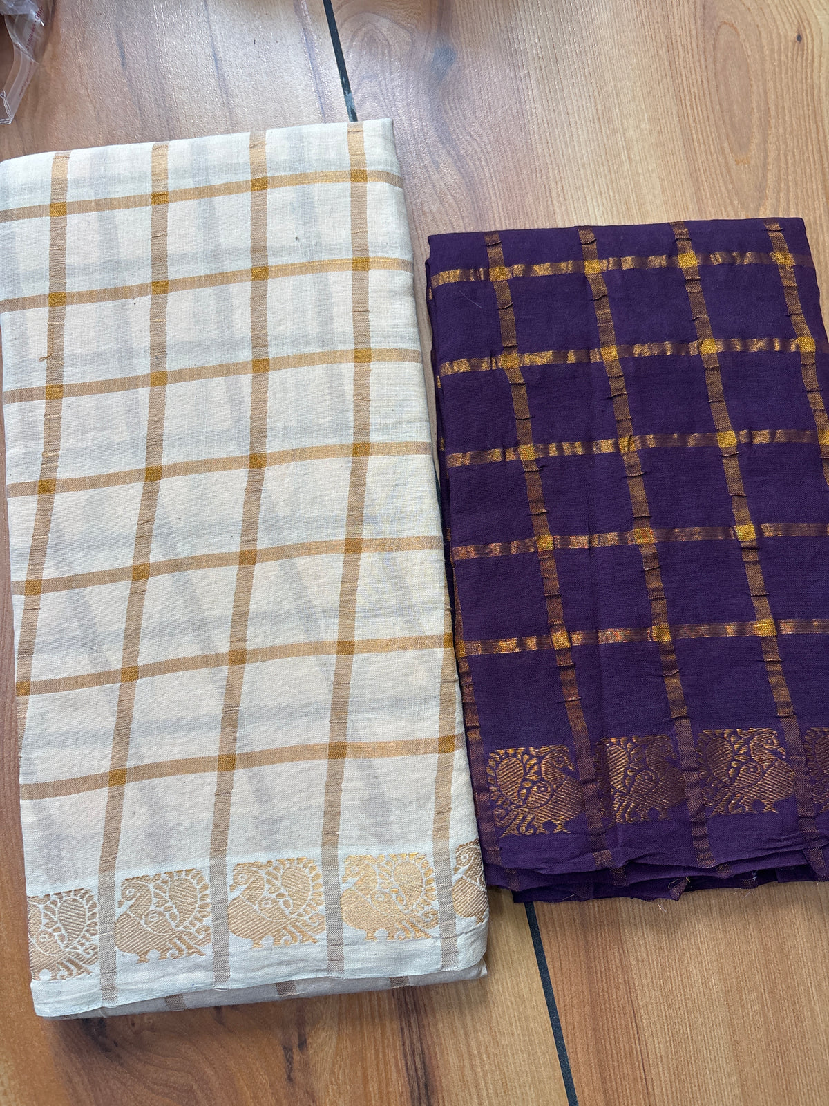 Zari Checks Sungudi handloom cotton Saree with blouse SNS51