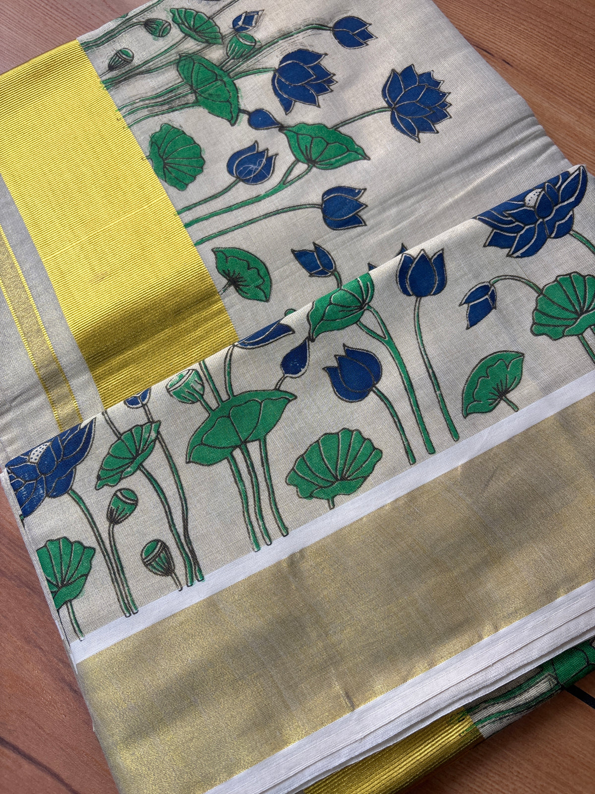 Blue lotus Screen printed Set Saree SAR72