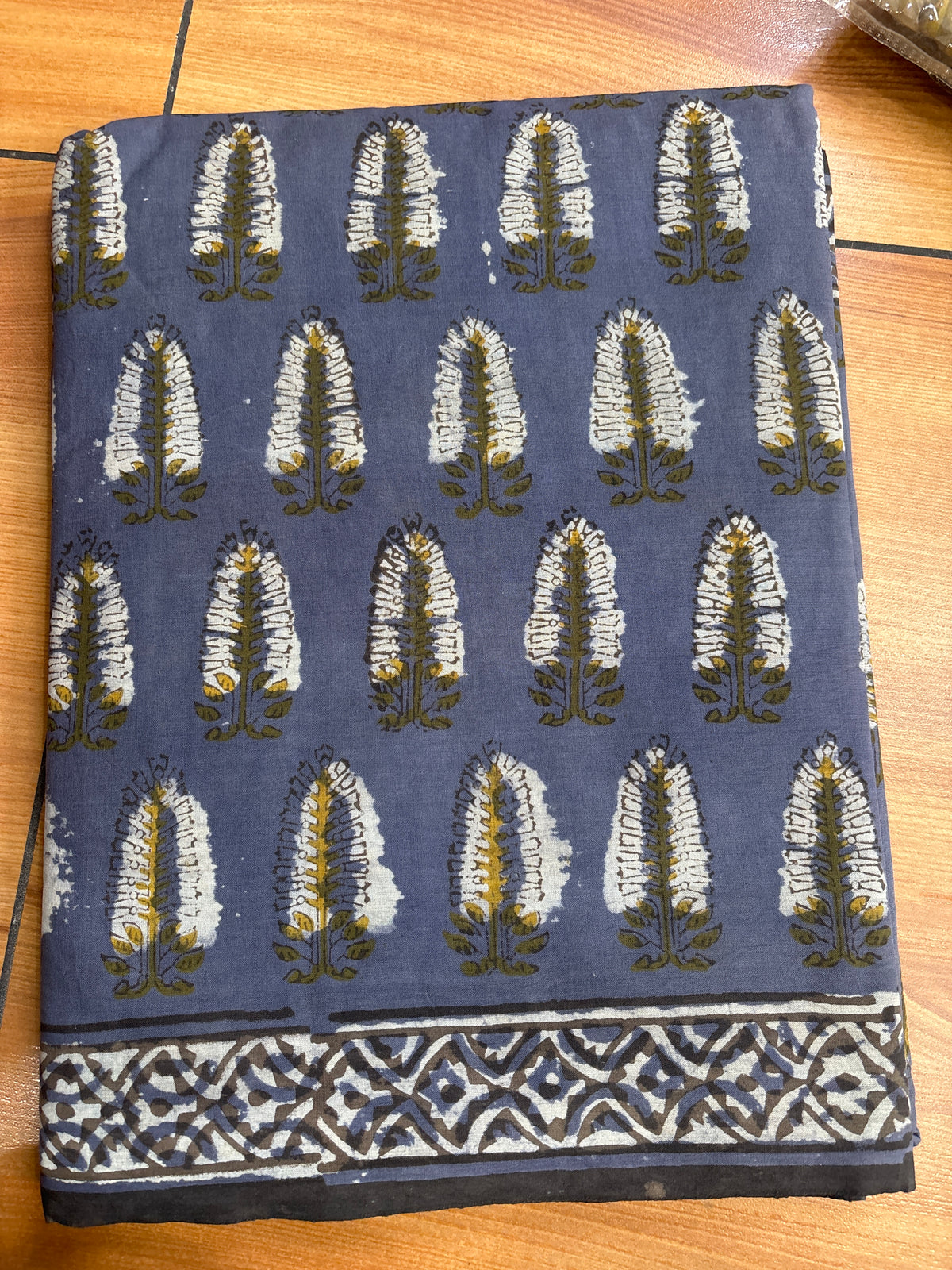 Natural Dyed block printed Mul Saree DWS22