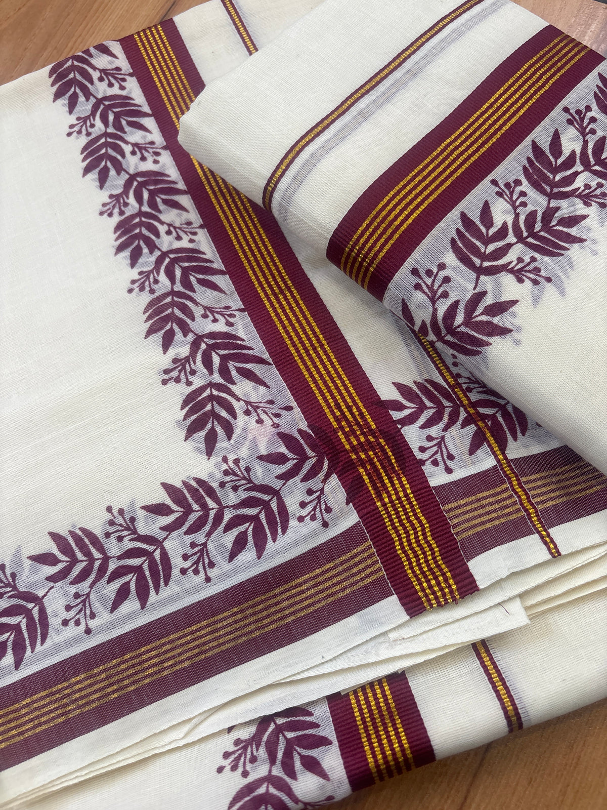 Fancy floral printed Cotton Set Mundu SAR78