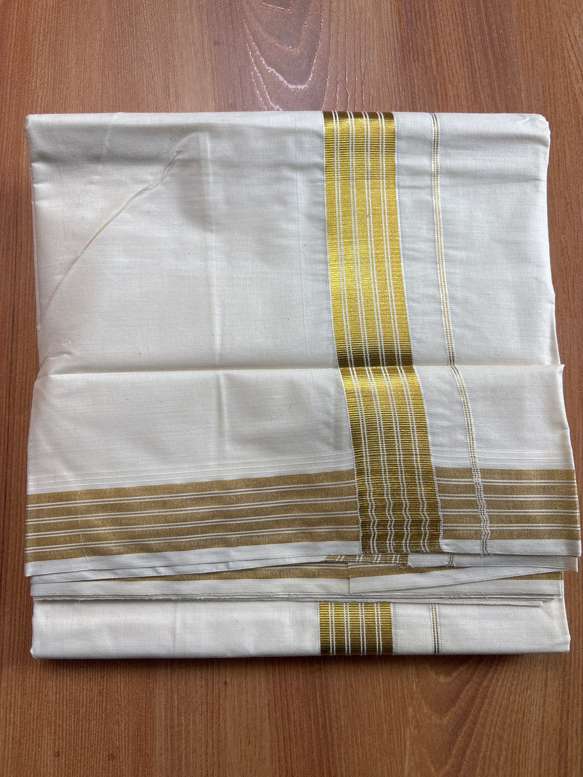 Pure Cotton Gents Kasavu Double Mundu SAR64