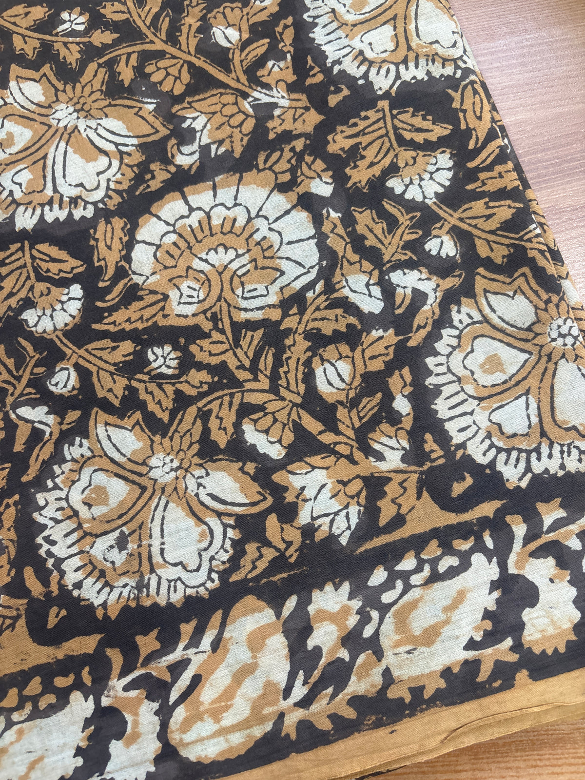 Natural Dyed block printed Mul Saree DWS23