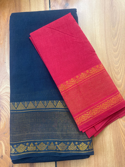 Black and Red Sungudi Handloom Cotton Saree SNS56