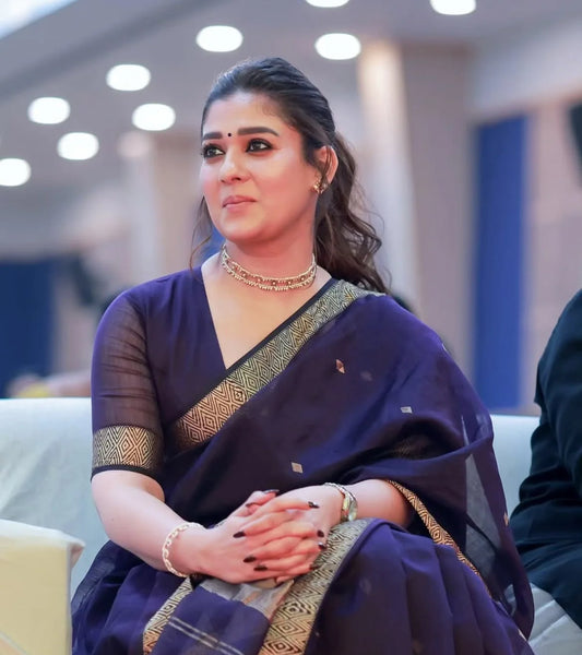 Kalyanika" (कल्याणिका) Handloom Maheshwari Silk Cotton Sarees Nayanthara inspired  KM04